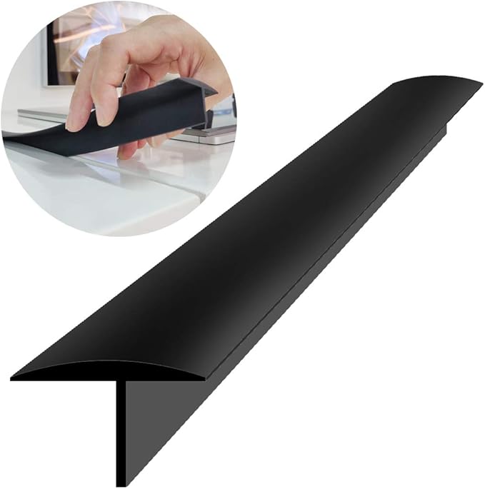 Silicone Stove Counter Gap Cover,30 Inches (for 0.2-1 inch Gap) Extra Long Kitchen Range Gap Filler,Heavy 10 oz, Cut to any size 21&25 (Set of 2,Black)