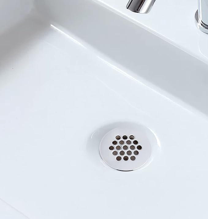 Grid Drain Strainer Assembly Without Overflow for Bathroom Sink, C.O. Plug Grid Lavatory Drain, Bathroom Sink Grid Strainer by Artiwell, Chrome Plated