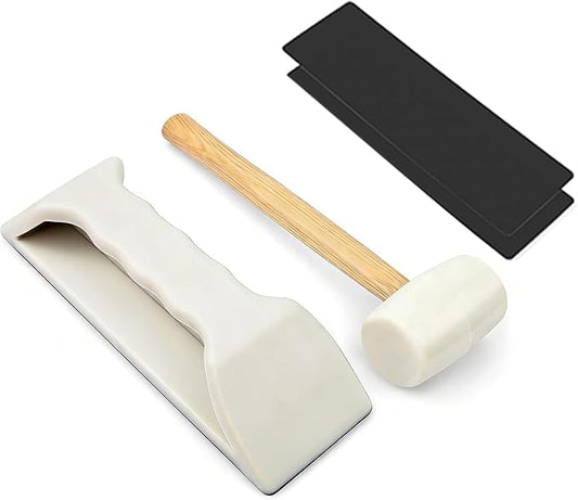Floor Gap Fixer Tool – LVP Flooring Gap Fixer Kit,Low-Noise Nylon Mallet & Plank Grabber with Washable Pads for Laminate/Hardwood Floor Repair