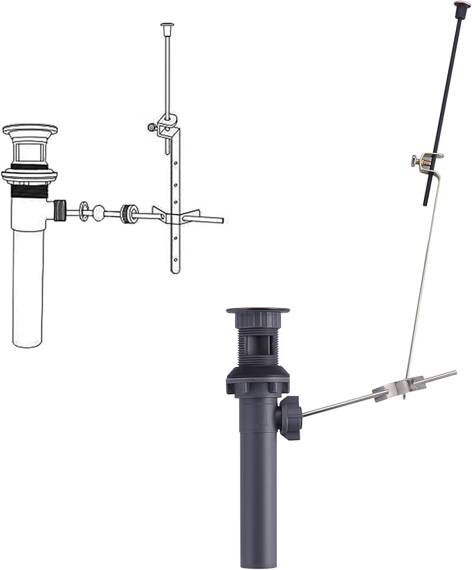 Bathroom Sink Drain with Lift Rod, Oil Rubbed Bronze Sink Drain with Overflow, ARCORA Drain Stopper for Vessel Sink