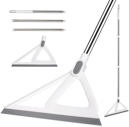 Multifunction Silicone Broom，Squeegee Broom Sweeping Water and Pet Hair，Rubber Magic Broom Sweeper for Floor Bathroom Kitchen Shower，Rugs，Glass Windows（White）