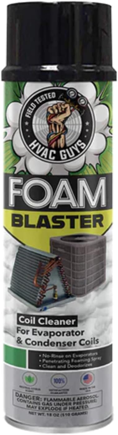 Foam Blaster AC Coil Cleaner for AC Unit | No Rinse Formula for Evaporators & Condensers | Neutral Citrus Scent