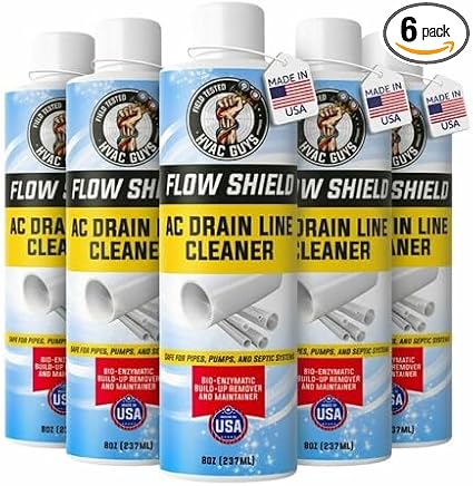 AC Drain Line Cleaner 6 Pack | Prevent Buildup and Overflow | 8oz - Up to 3 Months of Protection | Fast Acting & Long Lasting Bio-Enzymatic Formula