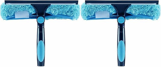11" Window Squeegee and Microfiber Scrubber 2-in-1 Combo Cleaning Tools (Attachement Only) (2)