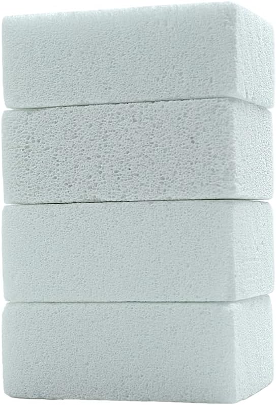 Non Scratch Grillstone Magic Blackstone Block Cleaner Clean Brick Stone Scraper for Removing Stains，Pool, Baking Steel,Oven, Flat Top Cookers, Utensils, Toilet, Hard Skin Callus Remover, 4 pack, White