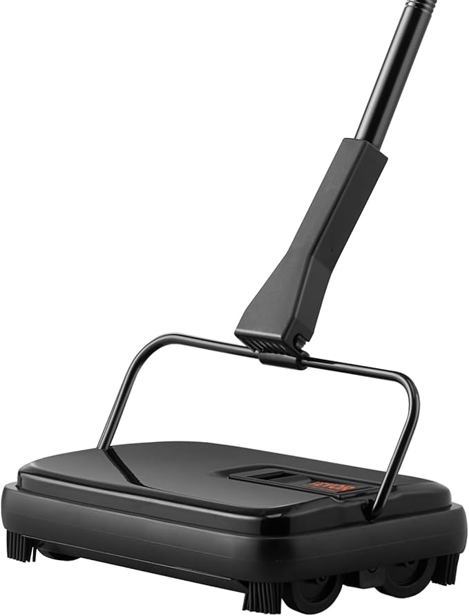VEVOR Carpet Sweeper, 7.87 in Sweeping Paths, Floor Sweeper Manual Non Electric, 300 ml Dustbin Capacity with Comb for Home Office Rugs Hardwood Surfaces Wood Floors Laminate, Cleans Dust Pet Hair