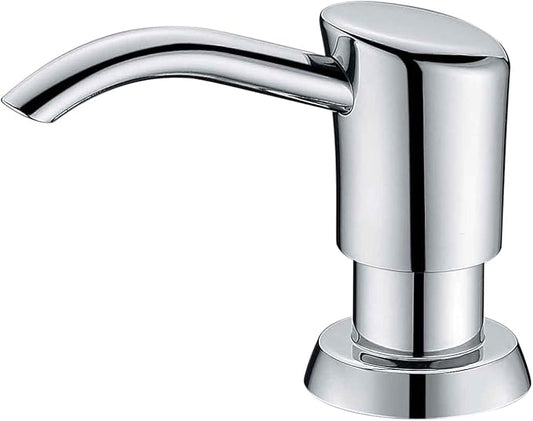 GAGALIFE Built in Sink Soap Dispenser or Lotion Dispenser for Kitchen Sink, Chrome ABS Pump Head, with 17 Ounce Large PET Soap Bottle