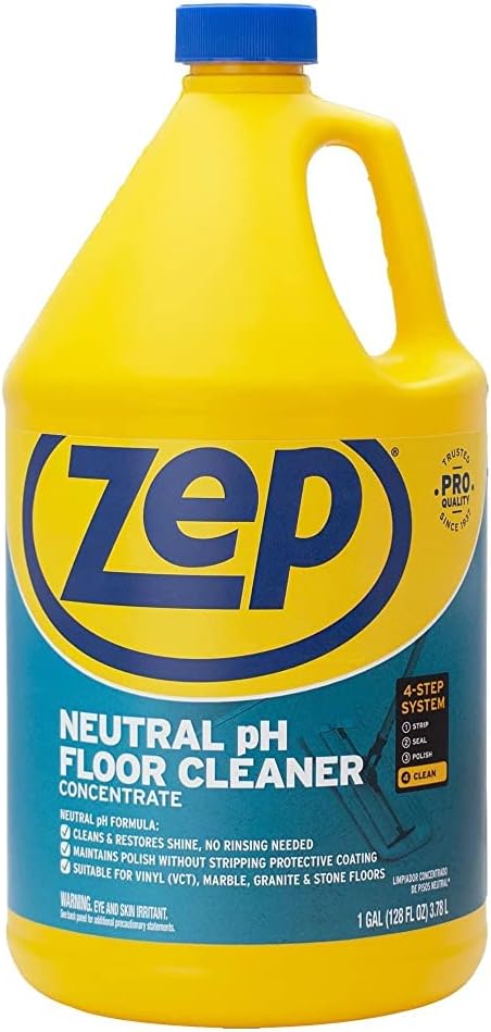 Zep Neutral pH Industrial Floor Cleaner. 1 Gallon (Case of 2) - ZUNEUT128 - Concentrated Pro Trusted All-Purpose Floor Cleaner