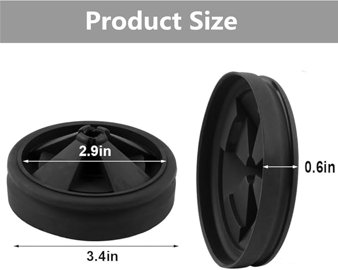 3 3/8" Garbage Disposal Splash Guard, QCB-AM Sink Baffle Replacement Parts for InSinkErator Evolution Series, Upgraded EPDM Rubber Drain Insert Removable Quiet Collar Drain Plugs(2 PCS)