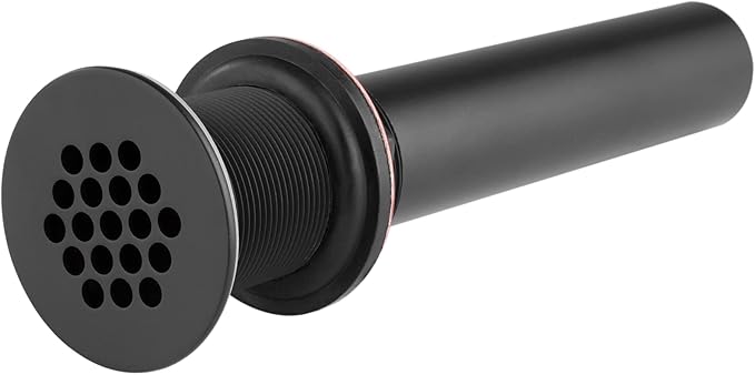 Artiwell Grid Drain Strainer Assembly Without Overflow for Bathroom Sink, C.O. Plug Lavatory Drain, Matte Black