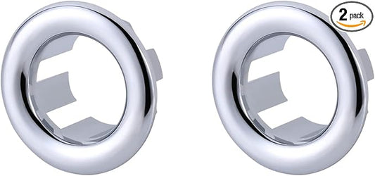 2 Pack Sink Overflow Ring, ARCORA Bathroom Kitchen Sink Basin Trim Overflow Cover Hole Insert Cap Chrome