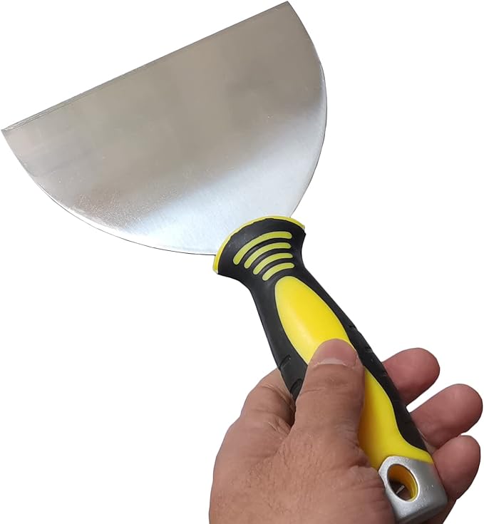 6-Pack Putty Scraper, 6" Putty Knives with Plastic Ergonomic Handle for Taping Paint Wall Floor Tile, Metal Spackle Tools Knife,Remover for Wood, Wallpaper Scraper (6")