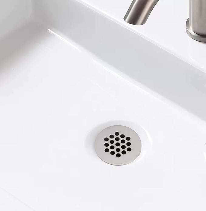Artiwell Grid Drain Strainer Assembly With Overflow for Bathroom Sink, P.O. Plug Lavatory Drain, Brushed Nickel