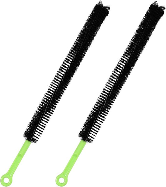 2pcs Sink Drain Brush, Bathroom Hair Clog Cleaner Nylon Stainless Steel Long Pipe Cleaners Dryer Lint Vent 17in Flexible Long Cleaning Brush for Toilet Floor Drain Kitchen Sewer Drain