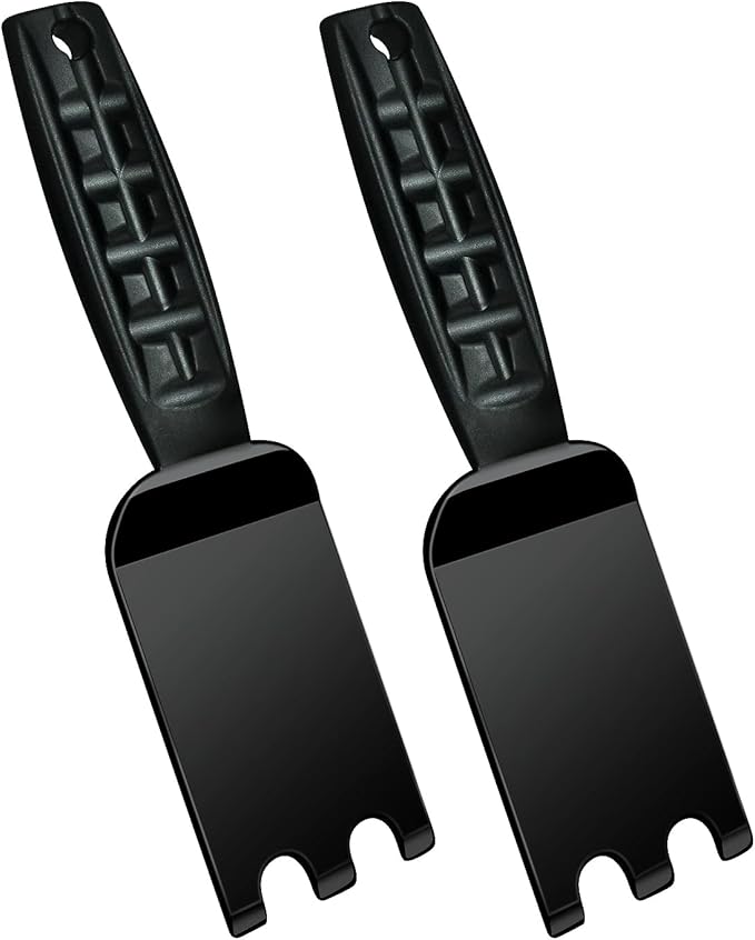 XYK 2 Pack Grill Spatula Scraper for George Foreman Indoor Grills and Other Indoor Grills with Grooves, Heat Resistant Cleaner Tool, Comfortable Grip
