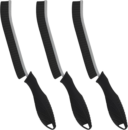 Hard Bristle Crevice Cleaning Brush - Home Cleaning Tools, Multi-Purpose Crevice Supplies for Kitchen, Bathroom, Toilet, Window, Vehicle, Faucets, Grout, Home (3, Black)