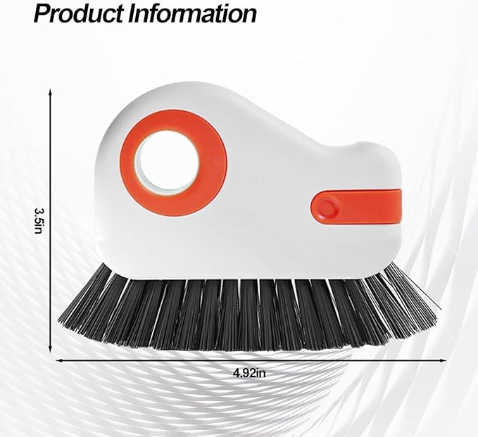 2 in 1 Car Groove Cleaning Brush, Multifunction Vehicle Crevice Cleaner with Hidden Scraper, Automotive Window Seal Sill Sliding Door Track Cleaning Brush, Universal Fit (Orange White)