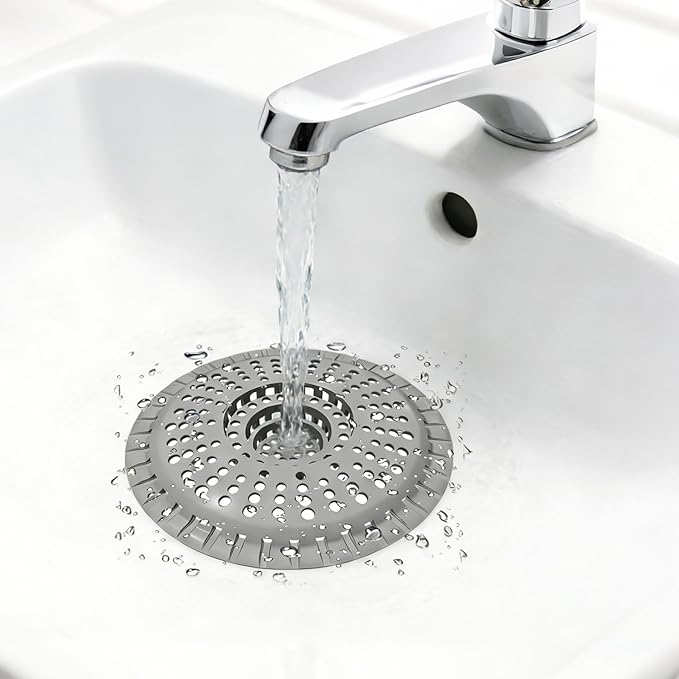 3 Pack Bathroom Sink Drain Strainer, Hair Catcher Shower Drain, Shower Drain Cover, Bathtub Hair Catcher, Silicone Tub Hair Trap Stopper Accessories, Kitchen Sink Garbage Plug Bathroom Necessities