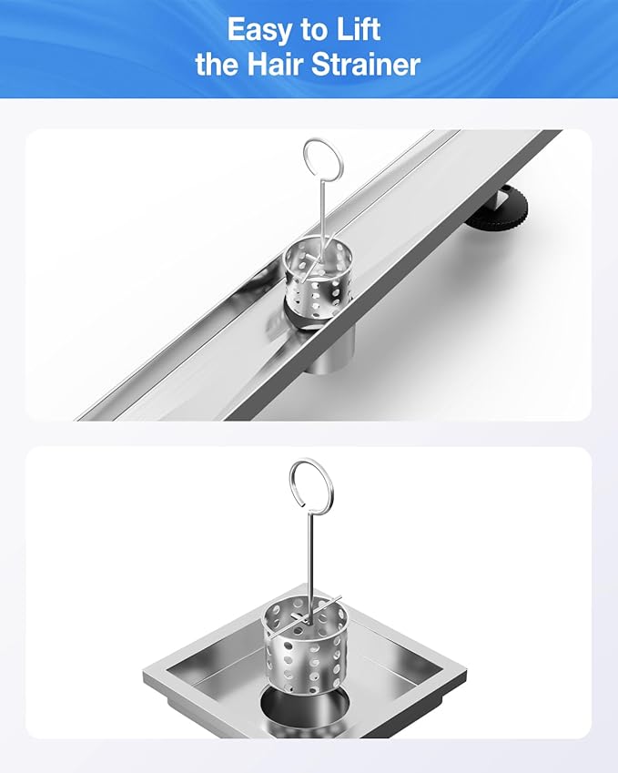 2 PCS Shower Drain Lifting Hook, 304 Stainless Steel Drain Key, for Taking Off Square/Linear Shower Drain Grate, Hair Catcher to Daily Clean，Linear Drain Opener/Removal Tool