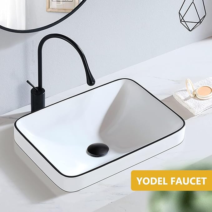 Bathroom Sink Drain Without Overflow - 1 3/4" Drain Opening - Pop Up Drain for Vessel Sink,Matte Black,Y1618W-BLK