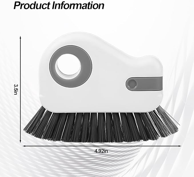 2 in 1 Car Groove Cleaning Brush, Multifunction Vehicle Crevice Cleaner with Hidden Scraper, Automotive Window Seal Sill Sliding Door Track Cleaning Brush, Universal Fit (Gray White)