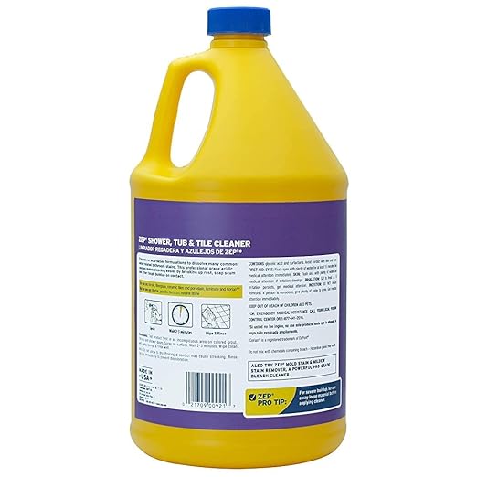 Zep Shower Tub and Tile Cleaner 1 Gallon ZUSTT128 (Case of 2) - No Scrub Pro Formula Breaks up Tough Buildup on Contact