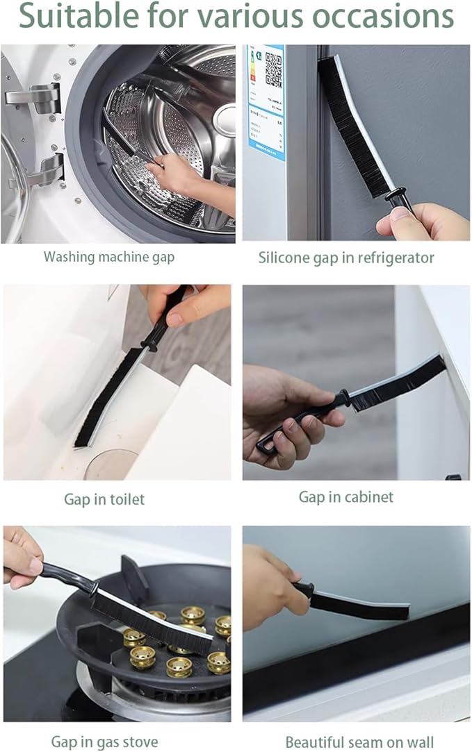 4-Piece Multi-Purpose Crevice Cleaning Brush, Household Hard Bristle Narrow Brush Head Crevice Cleaning Tool