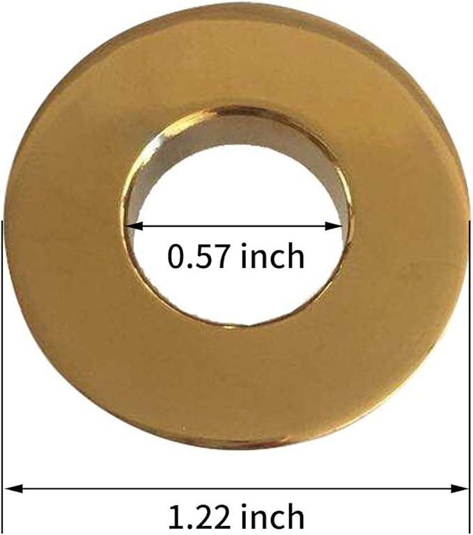 BWE Gold Bathroom Sink Basin Trim Overflow Cover Brass Insert in Hole Round Caps