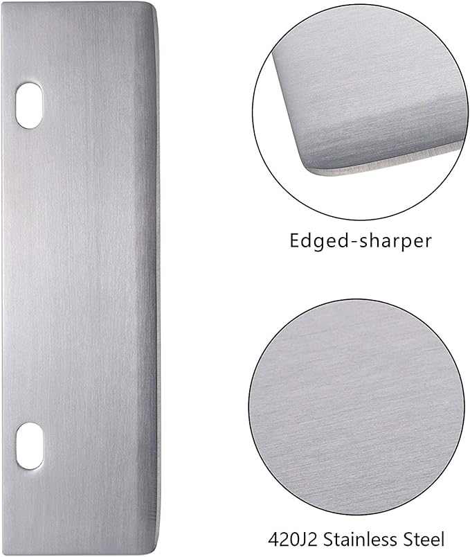 Grill Scrapers Blade Replacement, Edge Sharper Blades, Stainless Steel Heavy Duty Rust Grill Blades Outdoor BBQ Tools & Accessories Blades (6 Pack)