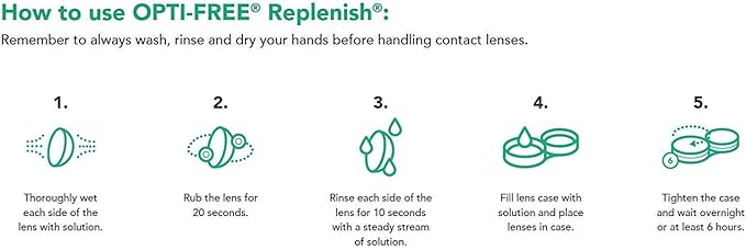 Opti-Free Replenish Multi-Purpose Contact Lens Cleaning and Disinfecting Solution with Lens Case, 10 FL OZ (Pack of 2)