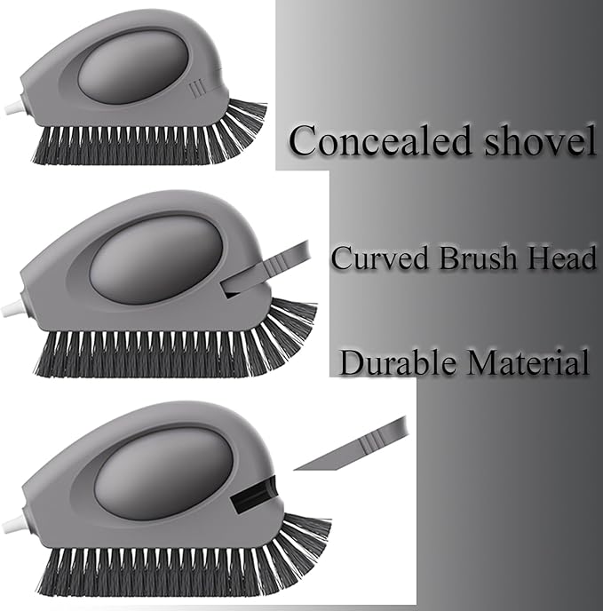 2 Pack Window Track Cleaning Brush – 3-in-1 Air-Blast Scrub Brush for Window Tracks,Sills, Seals & Sliding Doors,Keyboard – Stiff Bristle Handheld Scrubber with Scraper