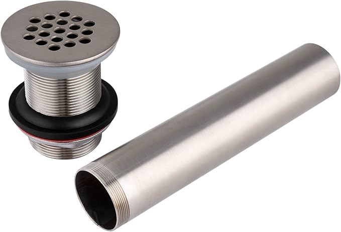 Grid Drain Strainer Assembly Without Overflow for Bathroom Sink, C.O. Plug Grid Lavatory Drain, Bathroom Sink Grid Strainer by Artiwell, Brushed Nickel