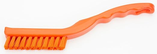 SPARTA Detail Brush Grout Brush, Crevice Brush with Hanging Hole for Bathroom, Kitchens, Countertop, Plastic, 9 Inches, Orange, (Pack of 6)