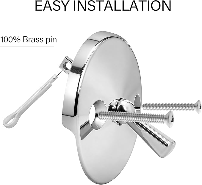 Chrome Trip Lever Bathtub Drain Tub Trim Set with Trip Lever Overflow Face Plate and Strainer Bathroom Tub Drains Replacement Conversion Tub Drain Kit Assembly with Universal Fine & Coarse Thread