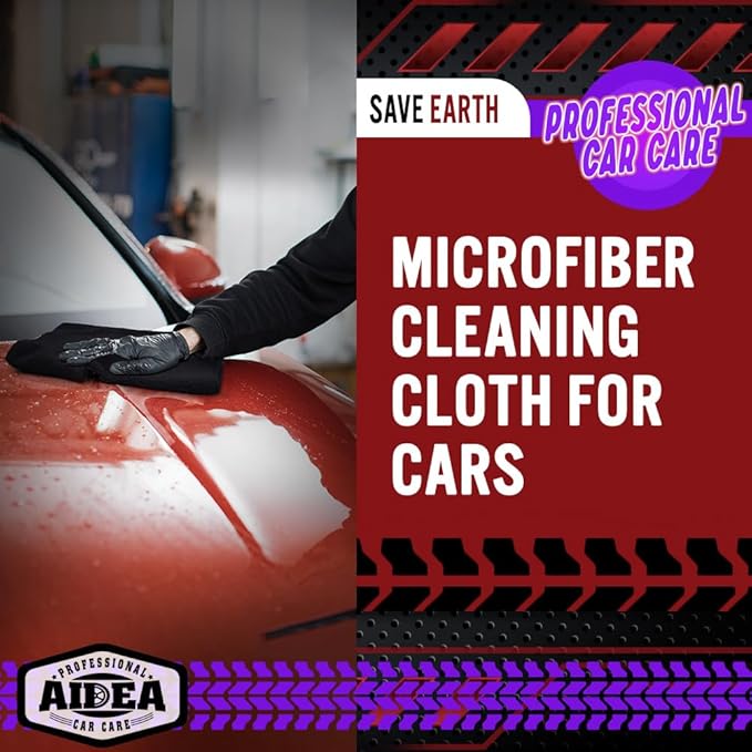 AIDEA Microfiber Cleaning Cloth Black, 600PK, Microfiber Towels for Cars, Shop Towels Cleaning Rags, Premium Wash Cloths, Absorbent Towel for SUVs, House, Kitchen, Commercial, Cleaning Supplies 12×12"