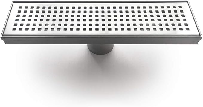 Neodrain 12-Inch Linear Shower Drain with Removable Grate, Professional Brushed 304 Stainless Steel Rectangle Shower Floor Drain Manufacturer, Linear Drain with Hair Strainer
