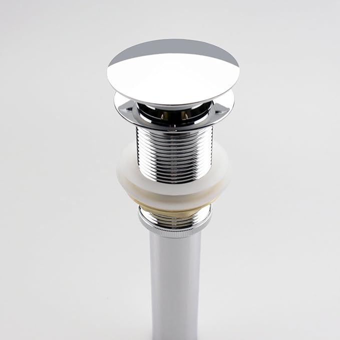 Pop Up Sink Drain Without Overflow, Bathroom Faucet Vessel Vanity Sink Drain Stopper, Polished Chrome