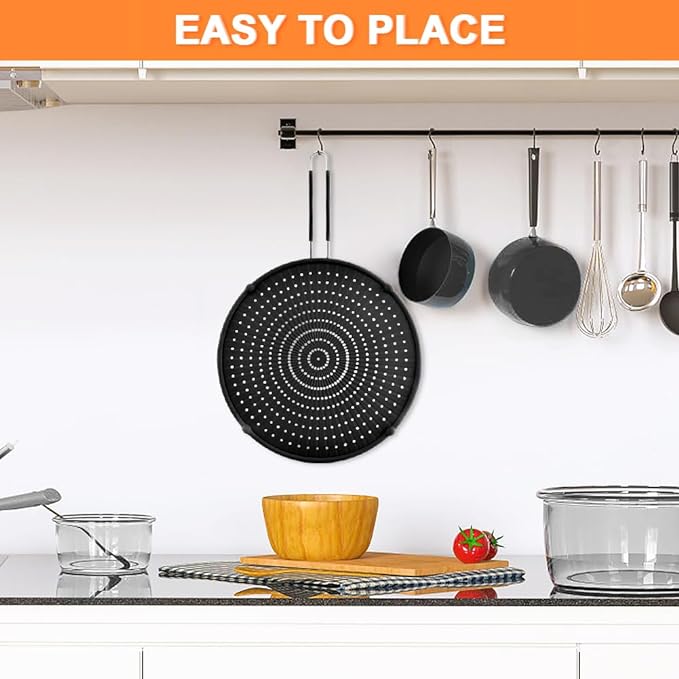 Splatter Screen for Frying Pan, Grease Splatter Guard, Heat-Resistant Splatter Guards for Frying, Silicone Splatter Guard for Everyday Cooking, Dishwasher Safe （16in×12in×0.5in）
