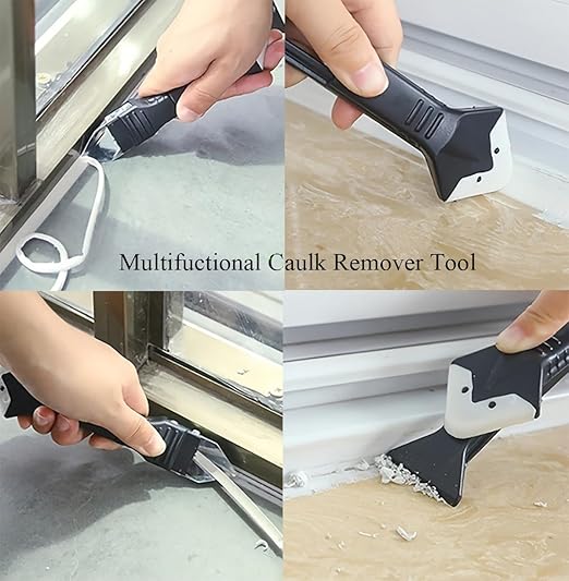 Caulk Remover Tool-3 in 1, Caulking Tool Kit, Grout Removal Tool, Pack-of-9Pcs Caulk Removal Tool for Kitchen Countertop, Bathroom Floor, Window, Sink Joint, Frames Seal