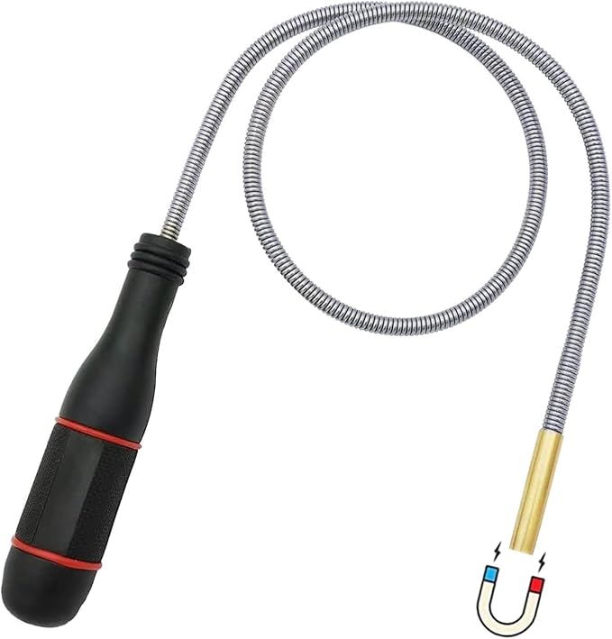 24‘’Magnetic Pickup Tool, Flexible Long Handy Reaching Assist Tool, Bend-It Magnet Snake Picker, Bendable Magnetic Sweepers for Home Sink Drains' Car Keys, USB's, Bolts, Nuts, Screws Pick up