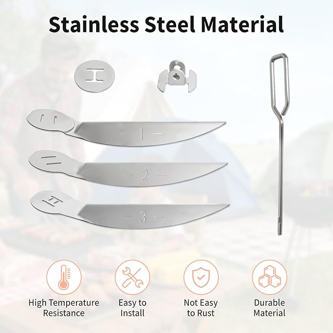 22.5-Inch One-Touch Cleaning System Kit – Stainless Steel Ash Removal Tool, Compatible with We BER 7444 Grill Parts