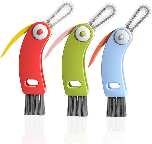 3 in 1 Cup Lid Gap Cleaning Brush Set, 3PCS Multifunctional Bottle Cleaner Bottle Cleaning Brush for Bottle Gaps Home Kitchen Cleaning Tools