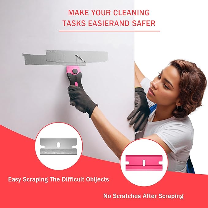 Grout Removal Tool Kit & Razor Scraper Set - 26PC Professional Tile Cleaning Tools with Diamond-Style Blades, Grout Rake, Angled Heads for Bathroom, Kitchen, Floor