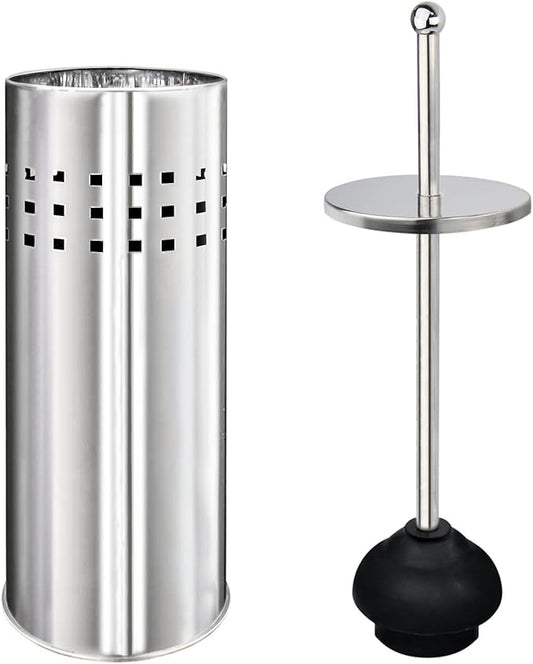 Blue Donuts Toilet Plunger with Holder for Bathroom, Multi Drain Suitable Also for Bathtubs, Quick Dry (Chrome)