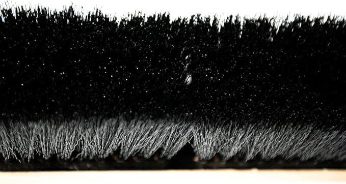 Black Indoor Push Broom Head – Heavy Duty Hardwood Block – Polypropylene Bristles – Deck Scrub Brush – Two Threaded Handle Holes for Better Assist (18")
