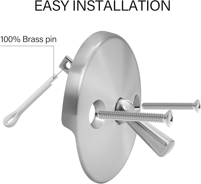 Brushed Nickel Trip Lever Bathtub Drain Tub Trim Set with Trip Lever Overflow Face Plate, Bathroom Tub Drains Replacement Conversion Tub Drain Kit Assembly with Universal Fine Coarse Thread