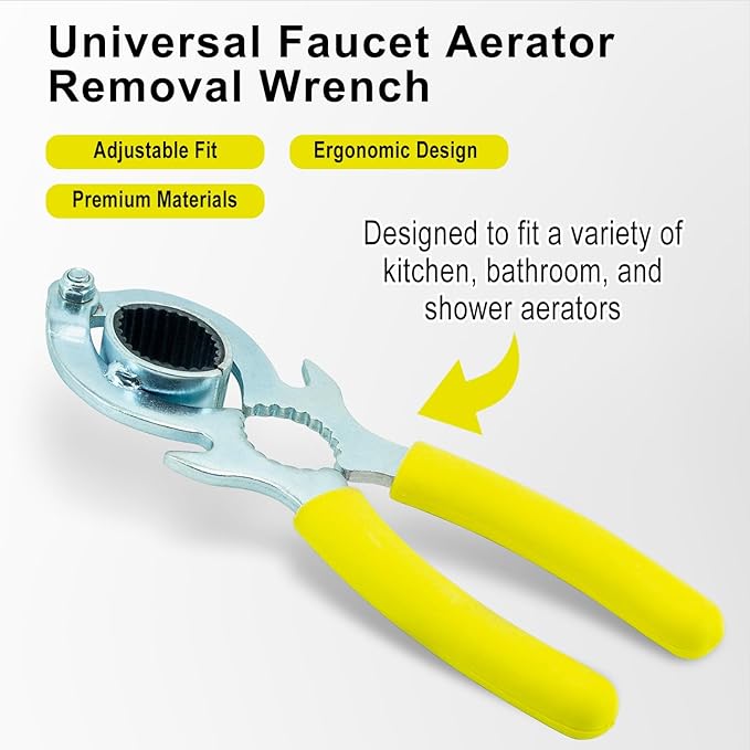 Faucet Wrench - Aerator Removal & Replacement Tool for Kitchen & Bathroom Sinks