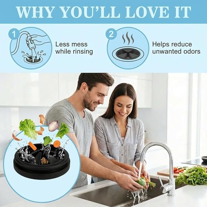 Garbage Disposal Splash Guard, 3 3/8" Upgraded for InSinkErator Evolution Series QCB-AM Sink Baffle Drain Insert, Kitchen Sink Splash Guard Sink Stopper Removable Garbage Disposer (Black 1 pcs)