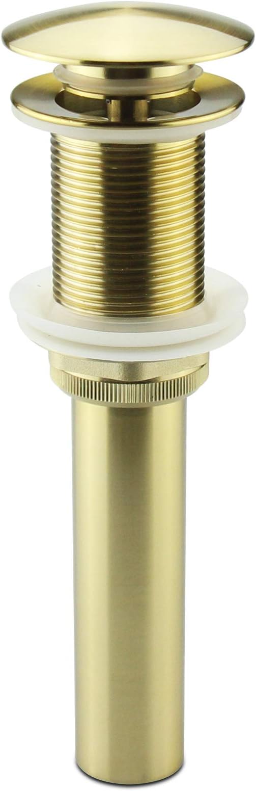 Gold Lavatory Faucet Sink Drain Stopper Without Overflow, Vanity Bathroom Vessel Pop up Sink Drain
