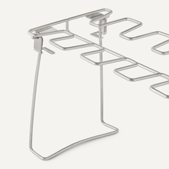 Amazon Basics Chicken Leg and Wing Rack, 14 Slots BBQ Chicken Drumsticks Holder, Food Grade Stainless Steel Roaster Stand for Smoking and Grilling, Oven, Charcoal Grill, Silver, 1-Pack